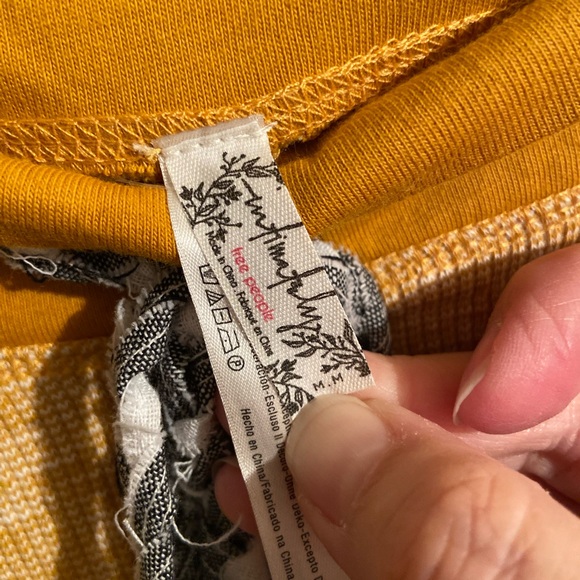 Free People Intimately Mustard Thermal Joggers Sz Medium - Picture 3 of 8